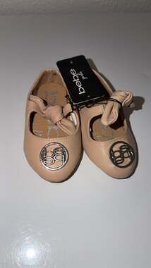 Bebe Girl Nude Bow Ballet Flats